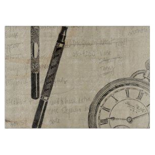 Planche À Découper Stylos-plumes et Watchface avec des notes