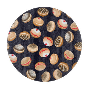Planche À Découper Sufganiyot Donuts : Hanoukka Vintage Motif