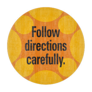 Planche À Découper Suivez les instructions avec soin Orange Spots