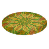 Planche À Découper Sun Flower bohème floral art jaune vert orange (Coin)