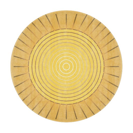 Planche À Découper Sunburst géométrique moderne - Or de moutarde / Ja (Devant)