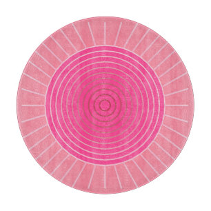 Planche À Découper Sunburst géométrique moderne - Tons de Coral rose