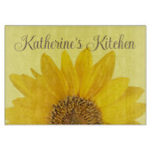 Planche À Découper Sunflower jaune Nom personnalisé (Devant)