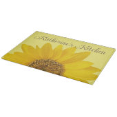 Planche À Découper Sunflower jaune Nom personnalisé (Coin)