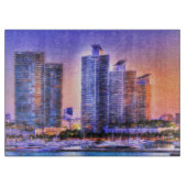 Planche À Découper Sunrise de Miami Skyline (Devant)