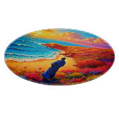 Planche À Découper Sunset Beach Solitude Design de sérénité (Coin)