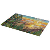 Planche À Découper Sunset Mountain Kitchen Glass Cutting Board (Coin)