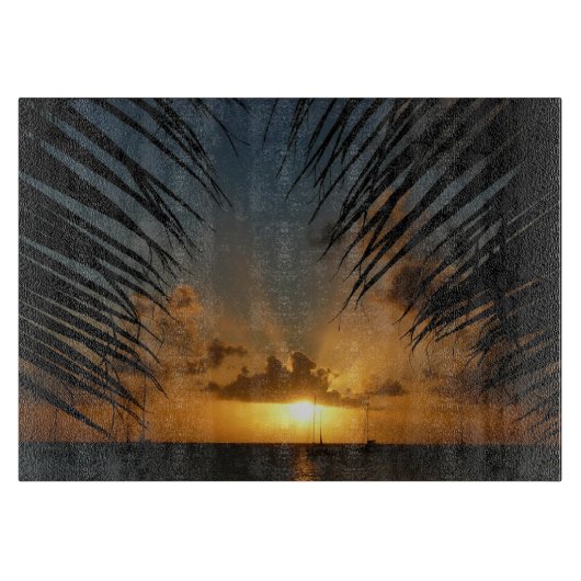 Planche À Découper Sunset Through Palm Fronds (Devant)