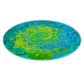 Planche À Découper Super Chartreuse et Aquamarine Liquide Swirl (Coin)