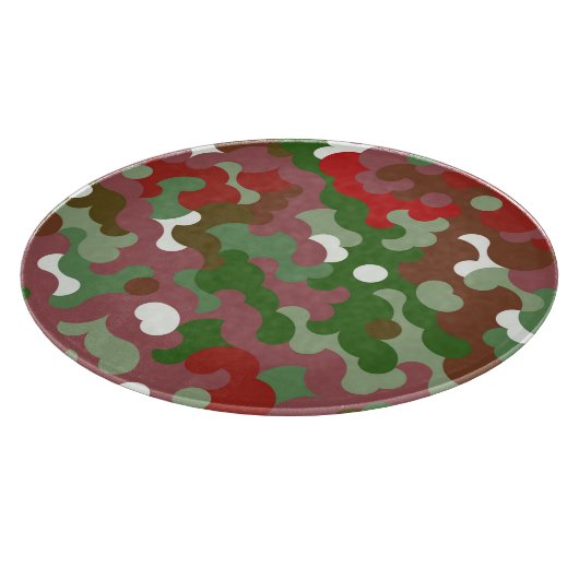 Planche À Découper Super Funky Retro Boho Rouge et Vert Noël (Coin)