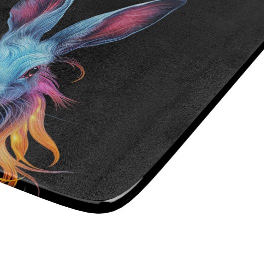 Planche À Découper Superbe Lapin Bleu en feu (Coin)