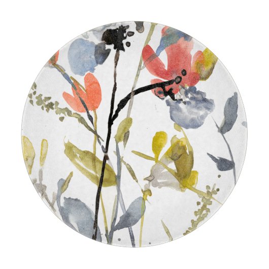 Planche À Découper Superposition de fleurs - Aquarelle Fleurs et tige (Devant)