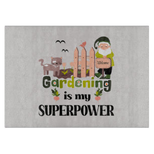 Planche À Découper Superpuissance du jardin, jardinier mignon