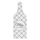 Planche À Découper Sur Mesure, Mme Est. Script élégant moderne nouvel (Devant)