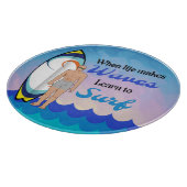 Planche À Découper Surboard Ocean Waves Blue Motivational Quote (Coin)