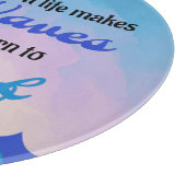 Planche À Découper Surboard Ocean Waves Blue Motivational Quote (Coin)