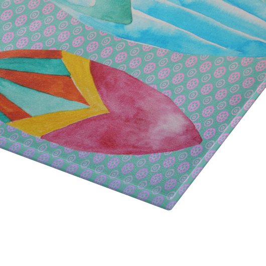 Planche À Découper Surf aquarelle (Coin)