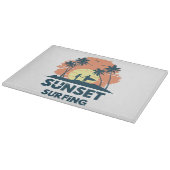 Planche À Découper Surf au coucher du soleil (Coin)