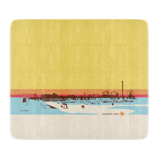 Planche À Découper Surf Days - Galveston Island, Texas (Devant)