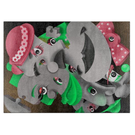 Planche À Découper Surreal Puzzle faces Plan (Devant)