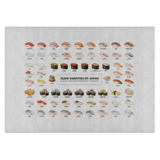 Planche À Découper Sushi Guide Cutting Board – Japanese Food Chart