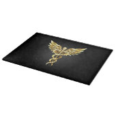 Planche À Découper Symbole caducée polygonal or (Coin)