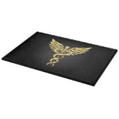 Planche À Découper Symbole caducée polygonal or (Coin)