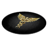 Planche À Découper Symbole caducee polygonale en or (Coin)