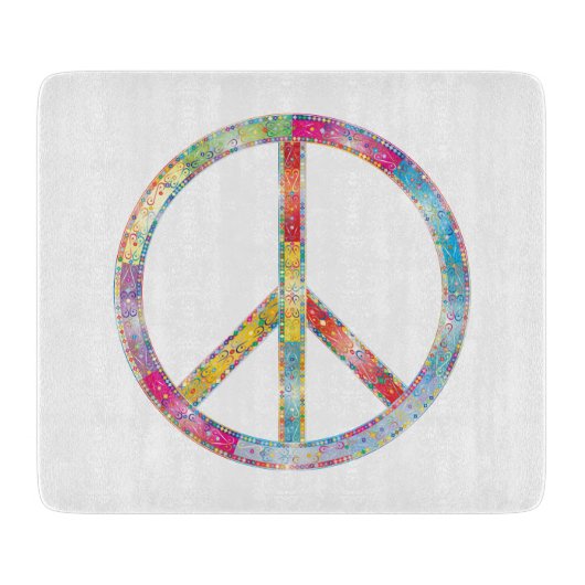 Planche À Découper SYMBOLE DE PAIX Coloré (Devant)