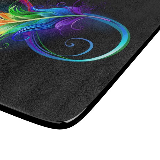 Planche À Découper Symbole d'infini avec plume arc-en-ciel (Coin)