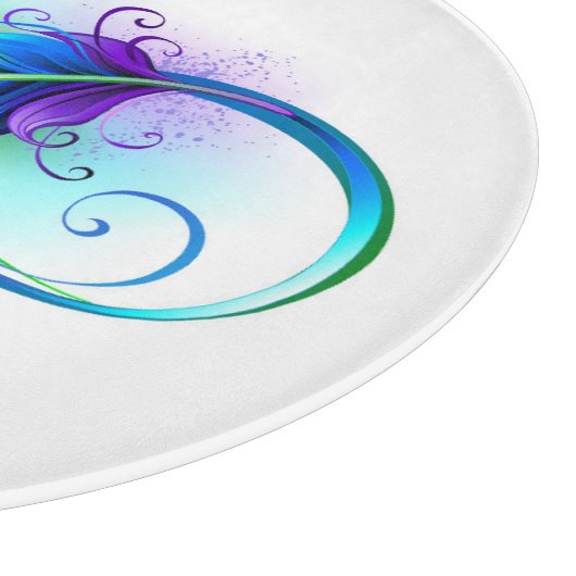 Planche À Découper Symbole d'infini avec plume arc-en-ciel (Coin)
