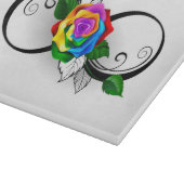Planche À Découper Symbole d'infini avec Rose arc-en-ciel (Coin)