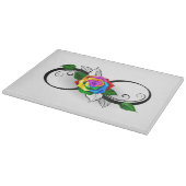 Planche À Découper Symbole d'infini avec Rose arc-en-ciel (Coin)