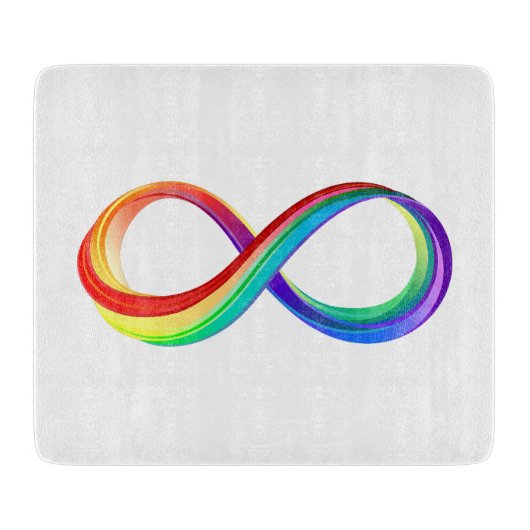 Planche À Découper Symbole d'infinité arc-en-ciel stratifié (Devant)