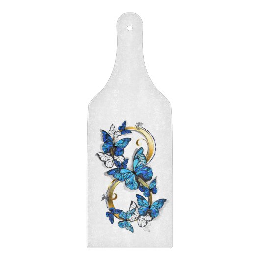 Planche À Découper Symbole infini de papillons Morpho bleus (Devant)