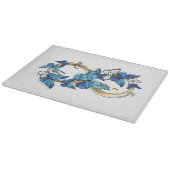 Planche À Découper Symbole infini de papillons Morpho bleus (Coin)