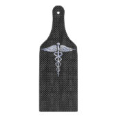 Planche À Découper Symbole Médicale Silver Caduceus Style fibre de ca (Devant)
