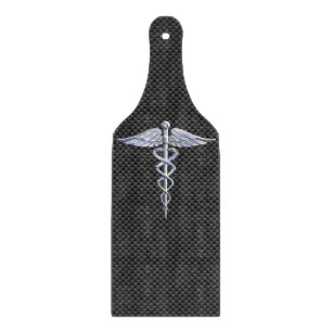 Planche À Découper Symbole Médicale Silver Caduceus Style fibre de ca
