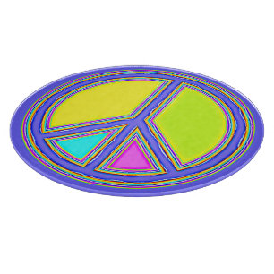 Planche À Découper Symbole PAIX avec des couleurs remplies