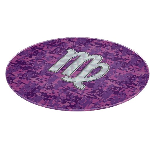 Planche À Découper Symbole Virgo Zodiac Camouflage numérique Fuchsia  (Coin)