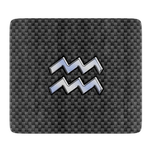 Planche À Découper Symbole Zodiaque d'argent Aquarius Style fibre de  (Devant)