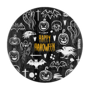 Planche À Découper Symboles d'Halloween dessinés à la main, collectio