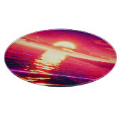 Planche À Découper Synthwave numérique Sunset Sea Reflection (Coin)