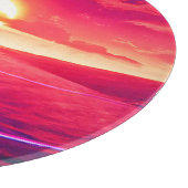Planche À Découper Synthwave numérique Sunset Sea Reflection (Coin)