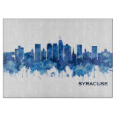 Planche À Découper Syracuse New York Skyline Blue (Devant)