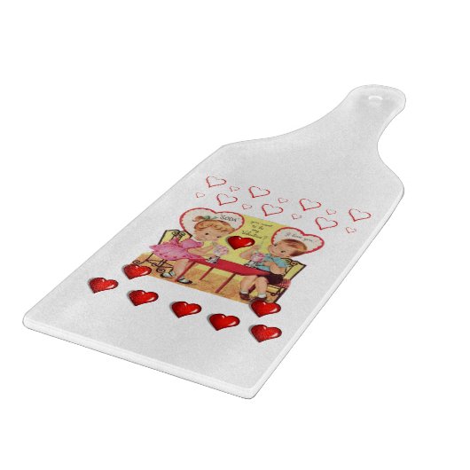 Planche À Découper Table de coupe de verre Saint-Valentin (Coin)