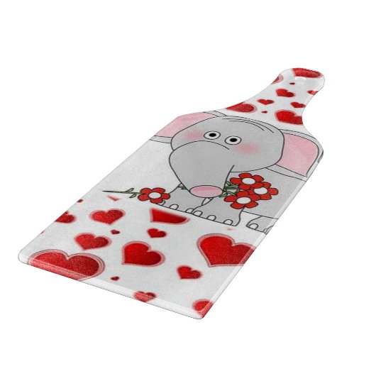 Planche À Découper Table de coupe de verre Saint-Valentin Eléphant (Coin)