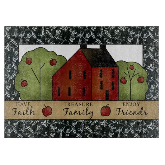 Planche À Découper Table de coupe en verre Country Inspirations (Devant)