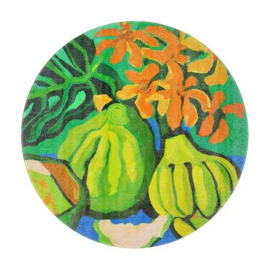 Planche À Découper Table de coupe ronde tropicale (Devant)