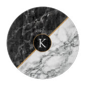 Planche À Découper Table de découpe en marbre blanc noir Cadeau Votre (Devant)